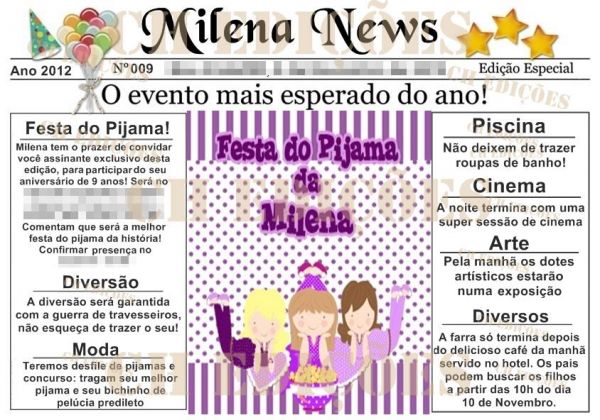 Convite modelo Jornal